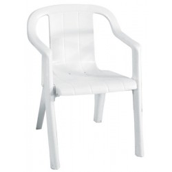 Chaise en PVC blanc pour salon de jardin